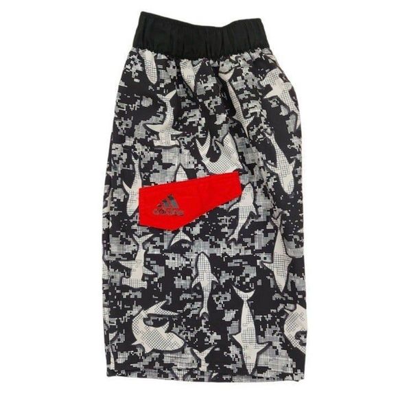 Adidas Swimming Shorts Boys Small Shark Print Mesh Lined Pool Beach Summer - Picture 3 of 8